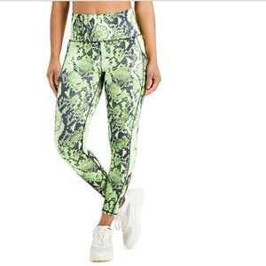 🎉HP🎉Ideology XXL Women’s Plus Size Snakeskin Print Pocketed Leggings Green/Blk